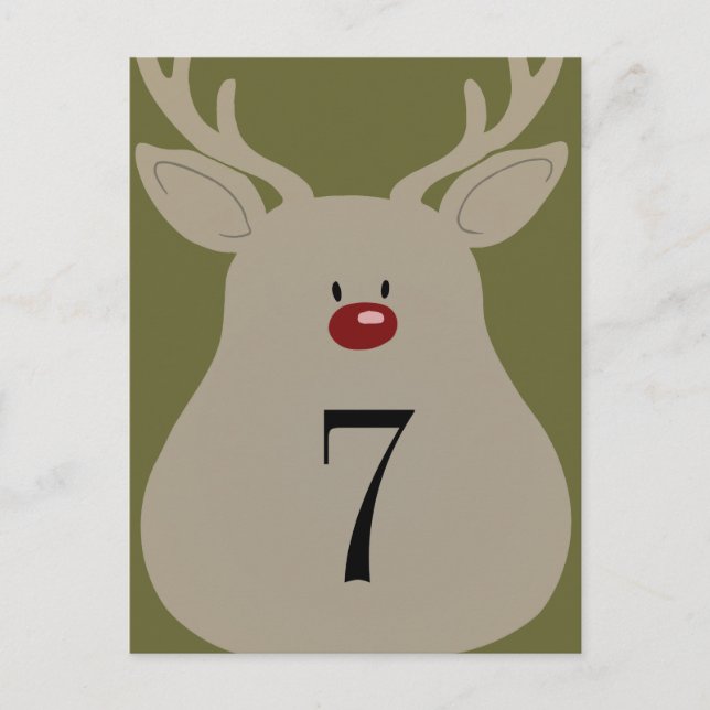Table Number Goofy Reindeer Postcard (Front)