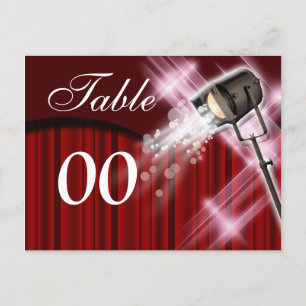 Table number Hollywood theme wedding Postcard