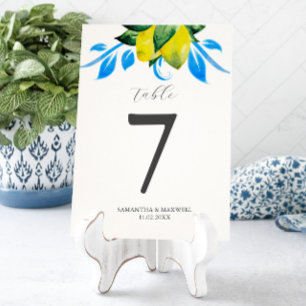 Table Number Lemons Italian Wedding