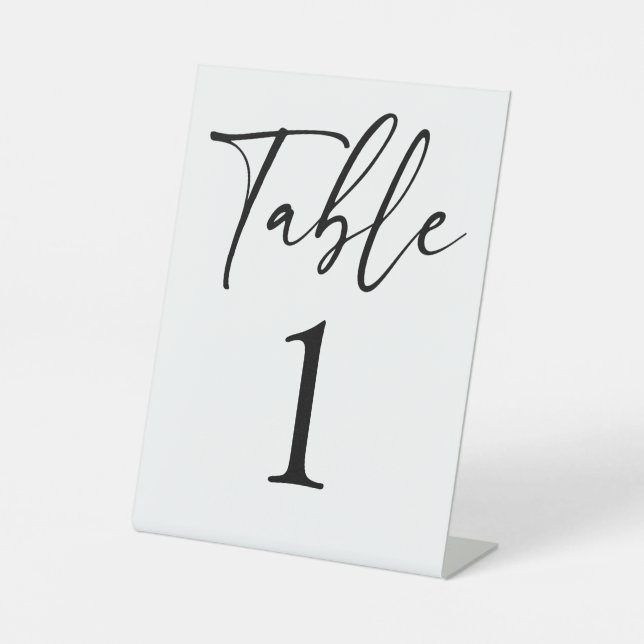 Table number minimalist pedestal sign (Front)