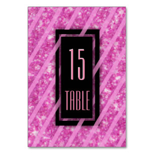 Table Number   Modern Pink Glitter