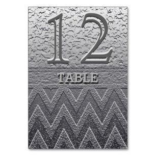 Table Number   Modern Silver Chevron
