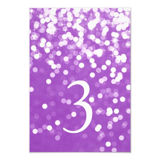 Table Number/Party Card - Sparkling Party Purple