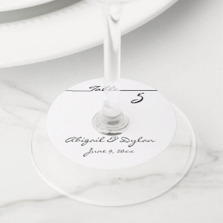 "Table Number" Personalised Wine Glass Tags
