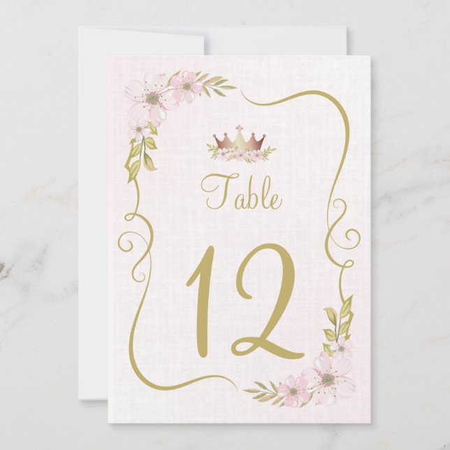 Table number pink princess (Front)