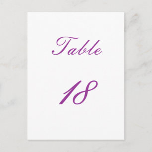 Table Number Postcard