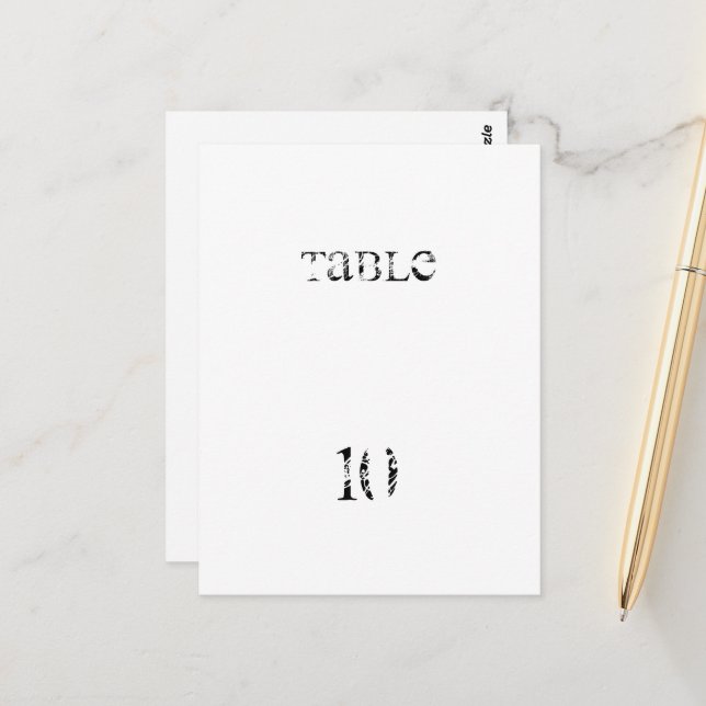 Table Number Postcard (Front/Back In Situ)