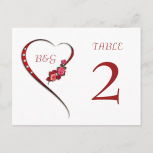 Table number postcards