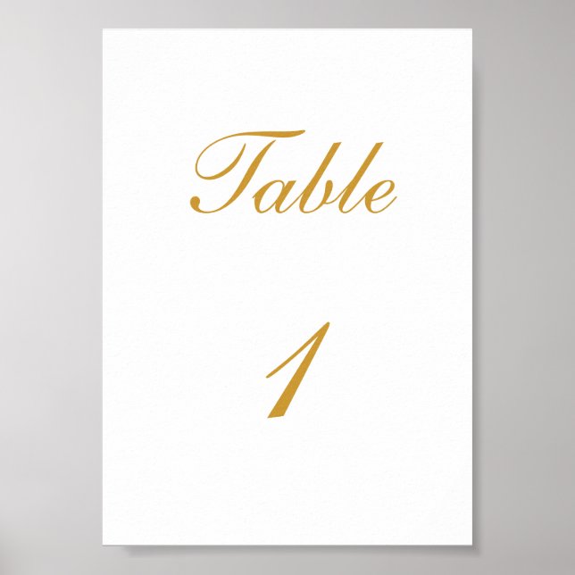 Table Number Poster (Front)