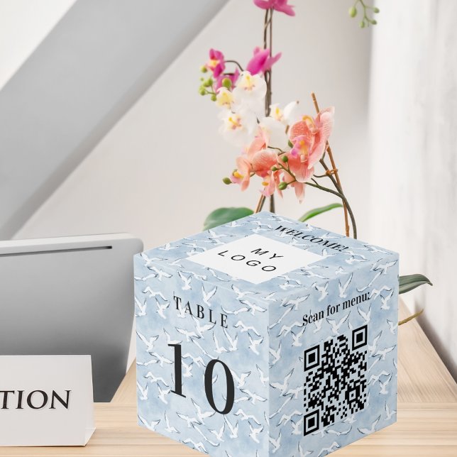 Table number QR code menu business logo seaside Cube (Creator Uploaded)