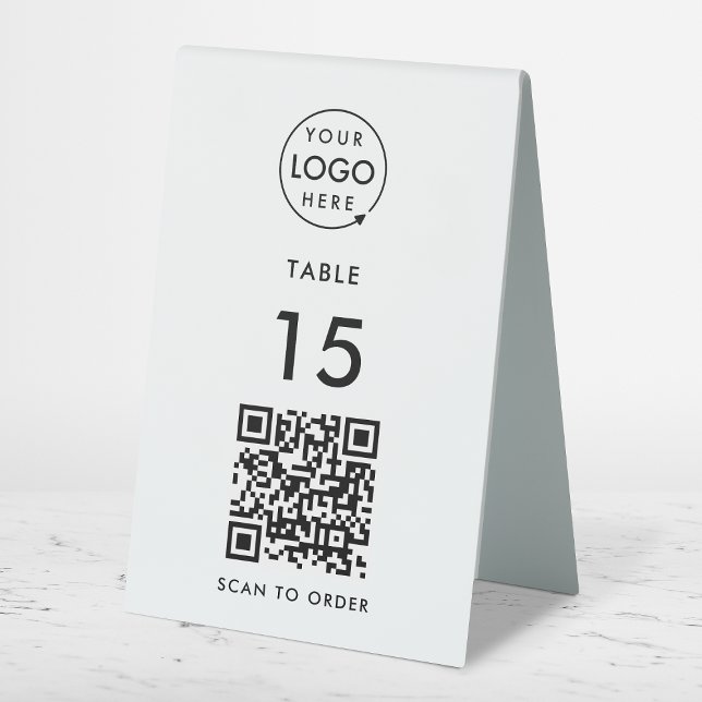 Table Number QR Code Restaurant Cafe Scan to Order (Interactive "scan to order" QR code table signs for restaurants, bars, cafes & hospitality events.)