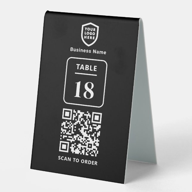 Table Number QR Code Scan to Order Restaurant Tabl (Front)