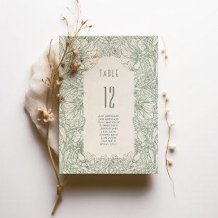 Table Number Sage Green William Morris Pimpernel
