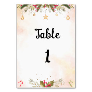Table Number Script Christmas Wedding 