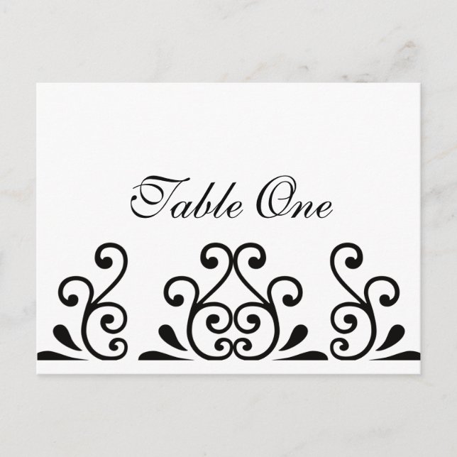 Table Number Scroll Postcard (Front)