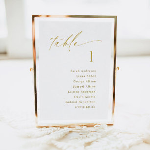 Table Number Seating Chart Hanging Card