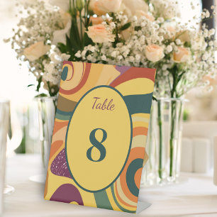 Table number sign for 70's inspired wedding