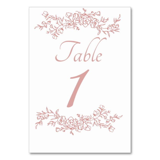 Table Number Simple Minimalist  (Front)