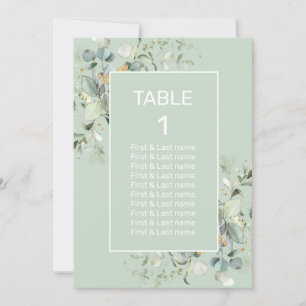   Table Number Succulent Color, Elegant Minimalism