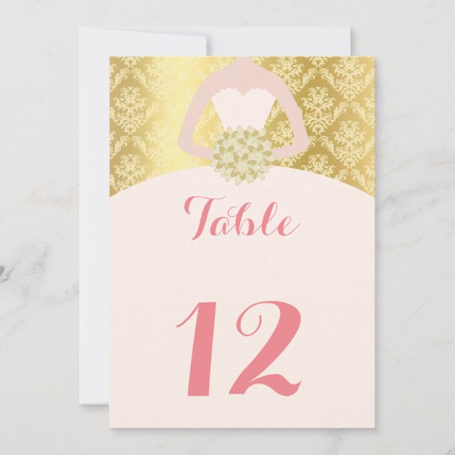 Table number teens birthday gold blush pink (Front)