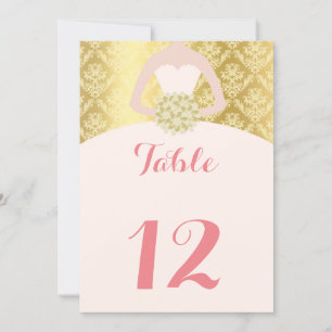 Table number teens birthday gold blush pink