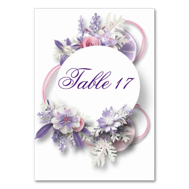 Table Number Template, Editable Table Number (Front)