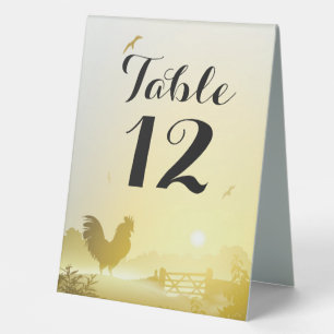 Table Number Tent Card Sunny Morning Farm Country