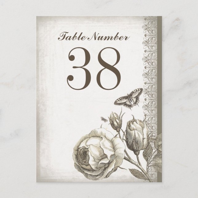 table number vintage cards (Front)