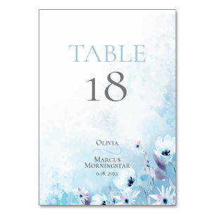 TABLE NUMBER   Watercolor Blue Anemones