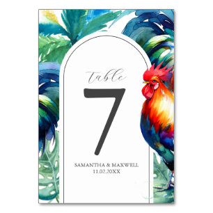 Table Number Watercolor Key West Style