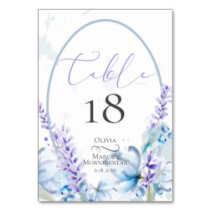TABLE NUMBER   Watercolor Lavender - Dusty Blue