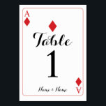 Table Number Wedding Ace of Diamonds Playing Cards<br><div class="desc">Ace of Diamonds Playing Cards Table Numbers for your next event,  change each number to suit your event size. Matching items available in my store!</div>