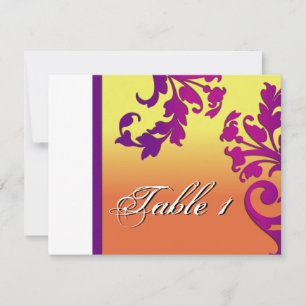 Table Number Wedding Card - Tropical Destination
