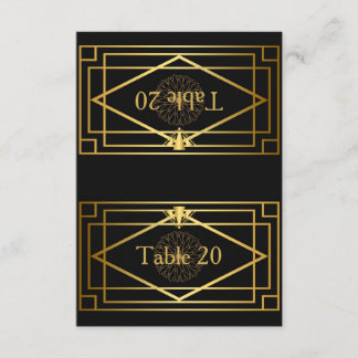 Table number,Wedding, Meeting,Great Gatsby,black Invitation