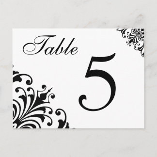 Table Number Wedding Reception Cards