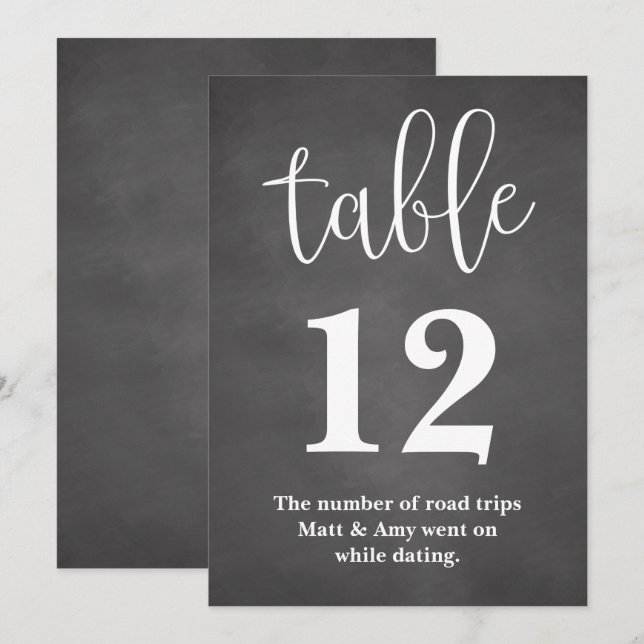 Table Number Wedding Reception Sign (Front/Back)