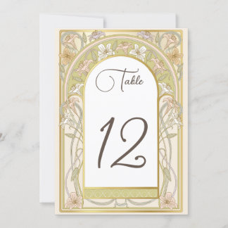 Table number wedding vintage retro card