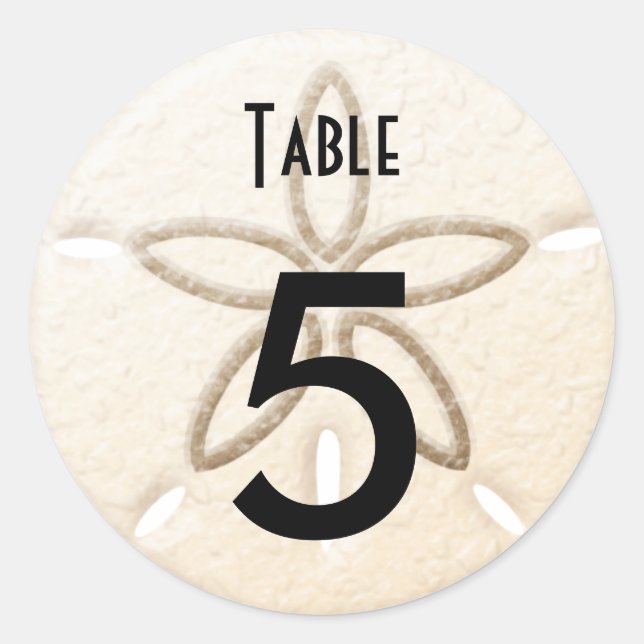 Table Number Wine bottle Beach Wedding Labels (Front)