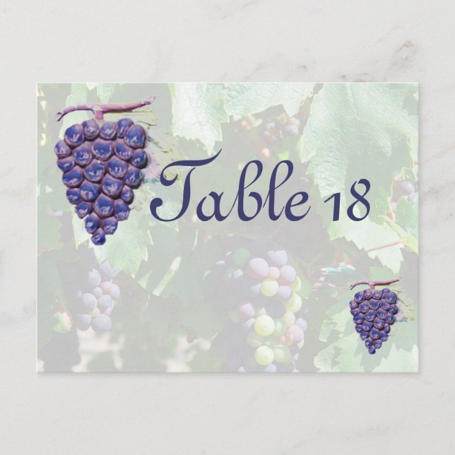 Table Number Wine Country Wedding Postcard (Front)