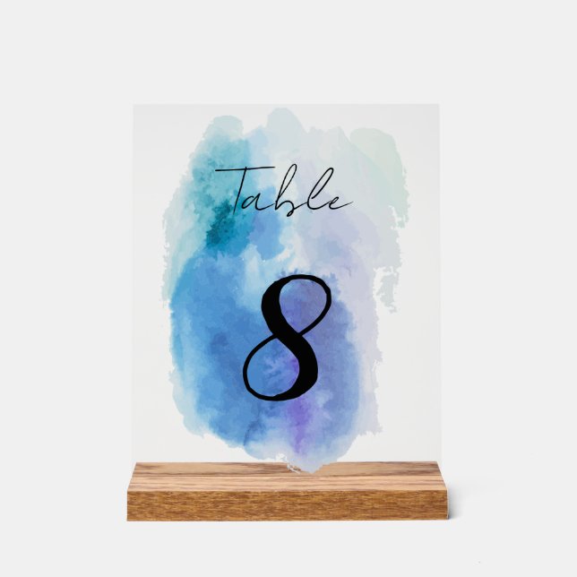 table numbers acrylic sign (Front)