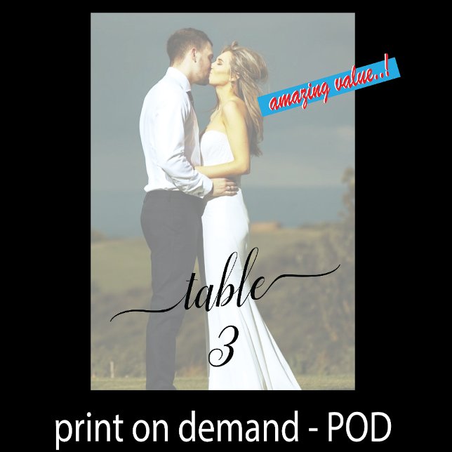 Table Numbers Beautiful Faded Couple Wedding Photo (Creator Uploaded)