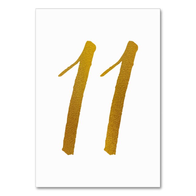 Table Numbers - Casual Brush Script Typography -11 (Front)