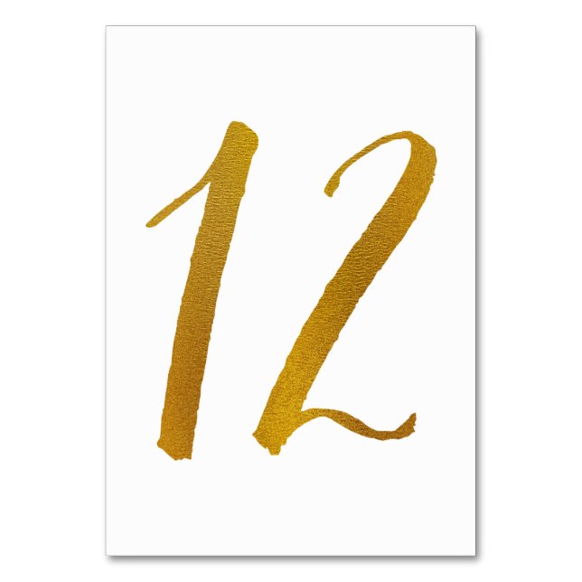 Table Numbers - Casual Brush Script Typography -12 (Front)