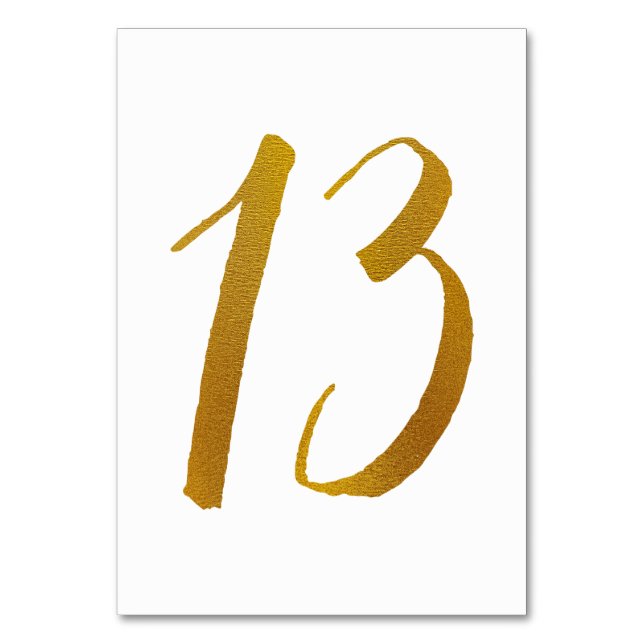 Table Numbers - Casual Brush Script Typography -13 (Front)