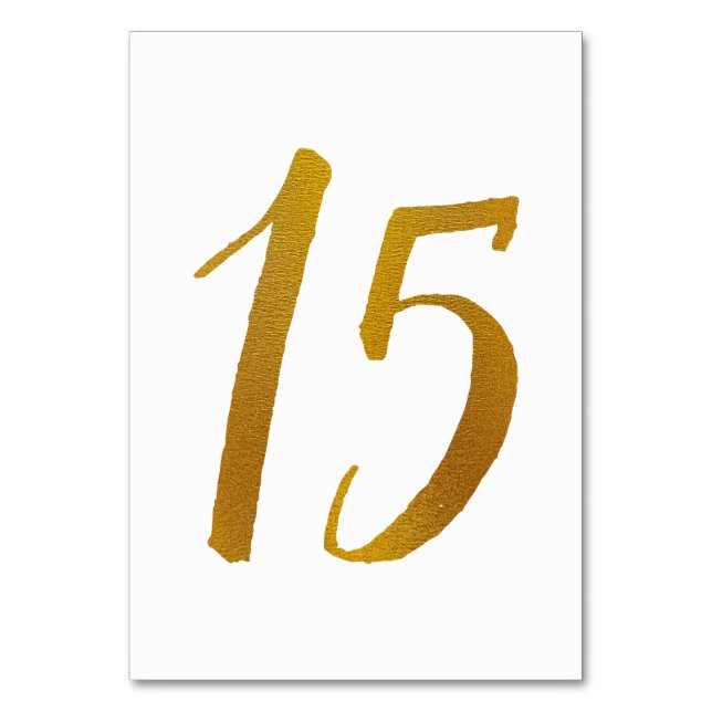 Table Numbers - Casual Brush Script Typography -15 (Front)