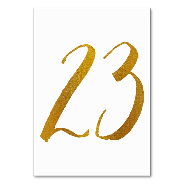 Table Numbers - Casual Brush Script Typography -23 (Front)