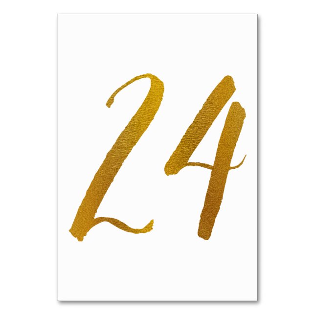 Table Numbers - Casual Brush Script Typography -24 (Front)
