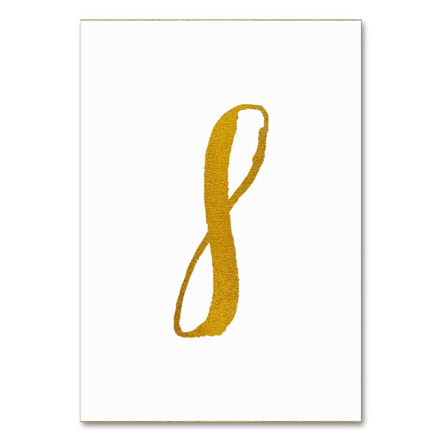 Table Numbers - Casual Brush Script Typography - 8 (Front)