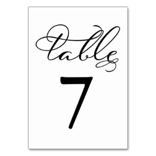 Table Numbers   Elegant Calligraphy Wedding