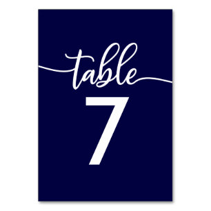 Table Numbers   Elegant Navy Blue Wedding